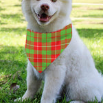 Xmas Plaid Pattern Print Over The Collar Dog Bandana