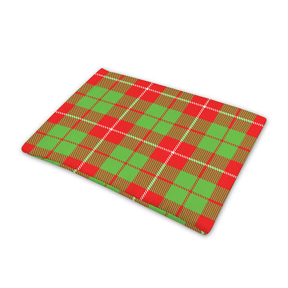 Xmas Plaid Pattern Print Pet Cooling Mat Cover