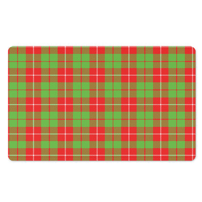 Xmas Plaid Pattern Print Polyester Doormat