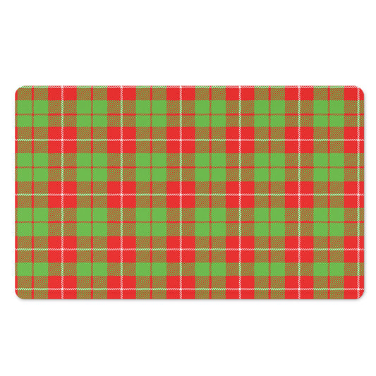 Xmas Plaid Pattern Print Polyester Doormat