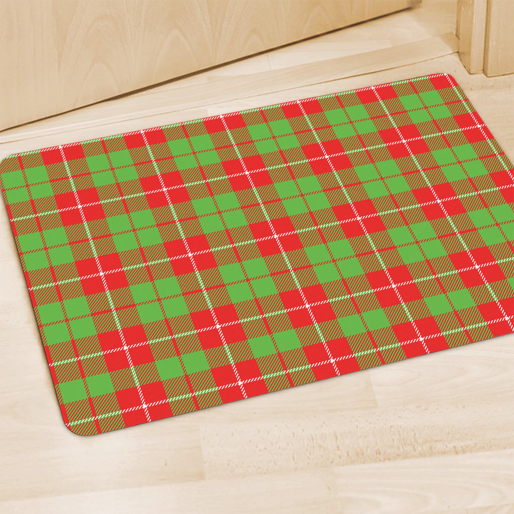 Xmas Plaid Pattern Print Polyester Doormat