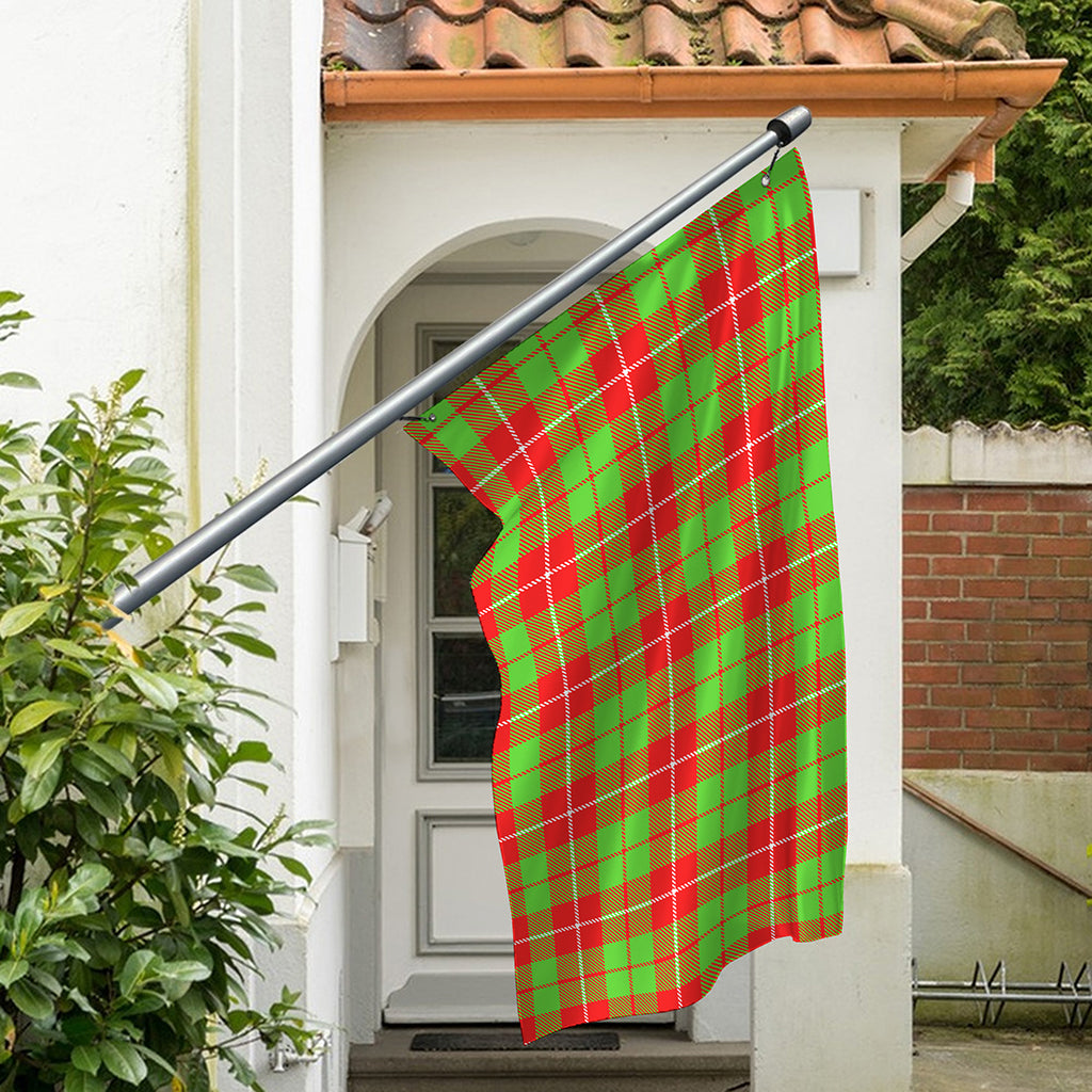 Xmas Plaid Pattern Print Polyester Flag