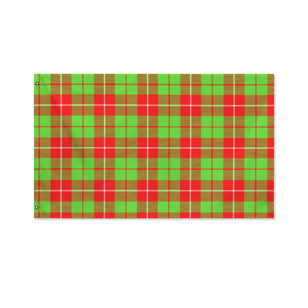 Xmas Plaid Pattern Print Polyester Flag