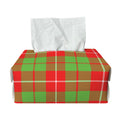 Xmas Plaid Pattern Print Rectangle Tissue Box Cover