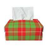Xmas Plaid Pattern Print Rectangle Tissue Box Cover