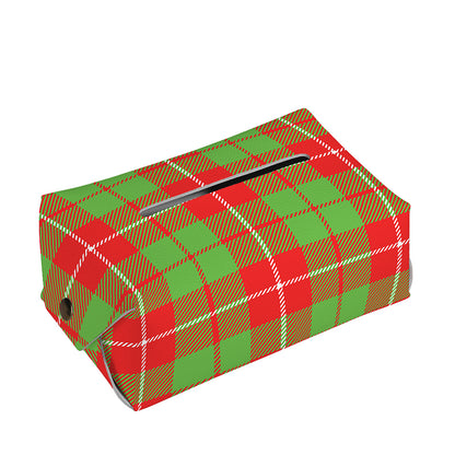 Xmas Plaid Pattern Print Rectangle Tissue Box Cover