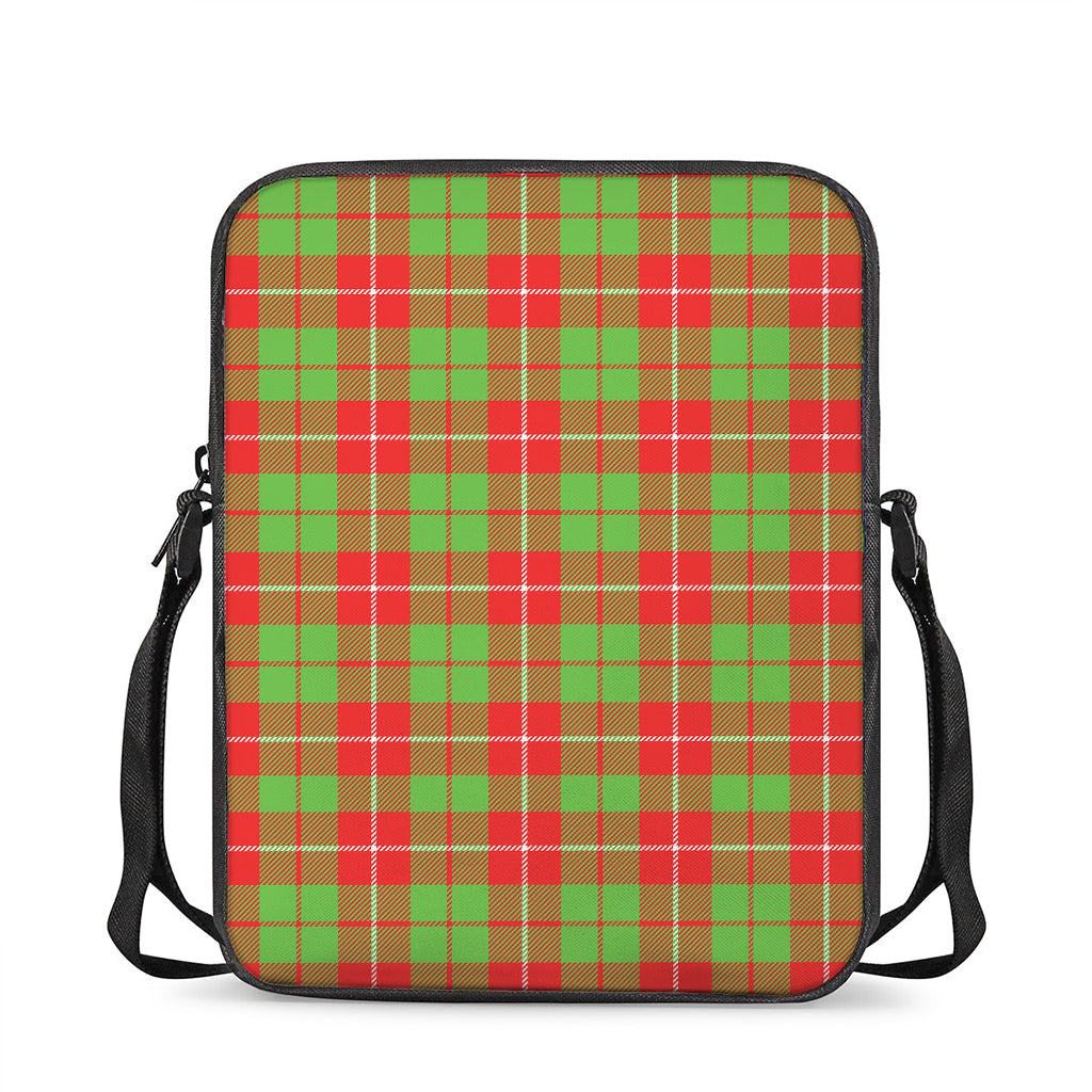 Xmas Plaid Pattern Print Rectangular Crossbody Bag