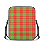 Xmas Plaid Pattern Print Rectangular Crossbody Bag