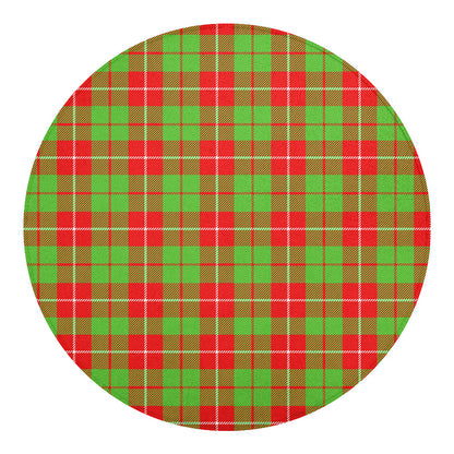 Xmas Plaid Pattern Print Round Blanket