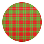 Xmas Plaid Pattern Print Round Blanket