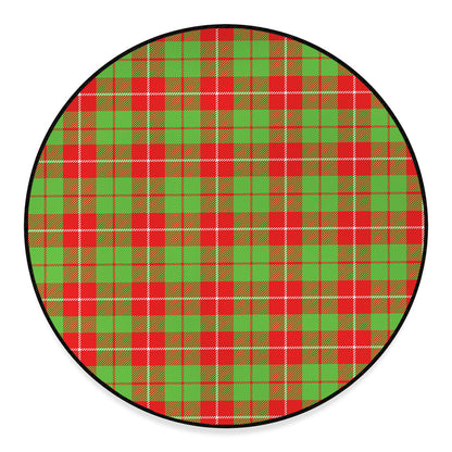 Xmas Plaid Pattern Print Round Floor Mat