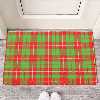 Xmas Plaid Pattern Print Rubber Doormat