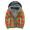 Xmas Plaid Pattern Print Sherpa Lined Zip Up Hoodie
