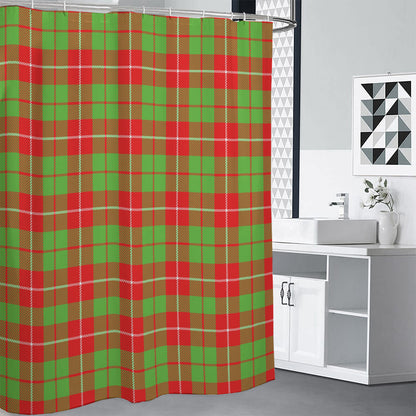 Xmas Plaid Pattern Print Shower Curtain