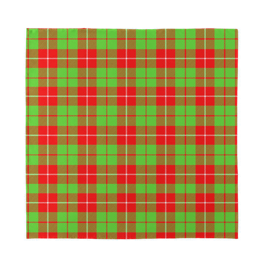 Xmas Plaid Pattern Print Silk Bandana