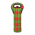 Xmas Plaid Pattern Print Single Neoprene Wine Tote