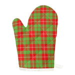 Xmas Plaid Pattern Print Single Oven Mitt