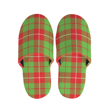 Xmas Plaid Pattern Print Slippers