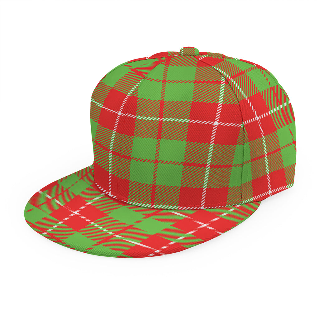 Xmas Plaid Pattern Print Snapback Cap