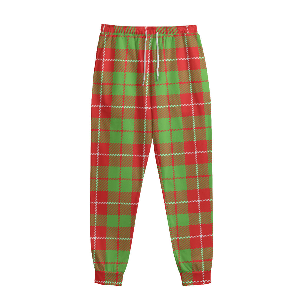 Xmas Plaid Pattern Print Sweatpants