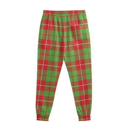 Xmas Plaid Pattern Print Sweatpants