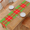 Xmas Plaid Pattern Print Table Runner