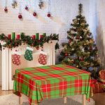 Xmas Plaid Pattern Print Tablecloth
