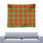 Xmas Plaid Pattern Print Tapestry