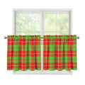 Xmas Plaid Pattern Print Tier Curtains