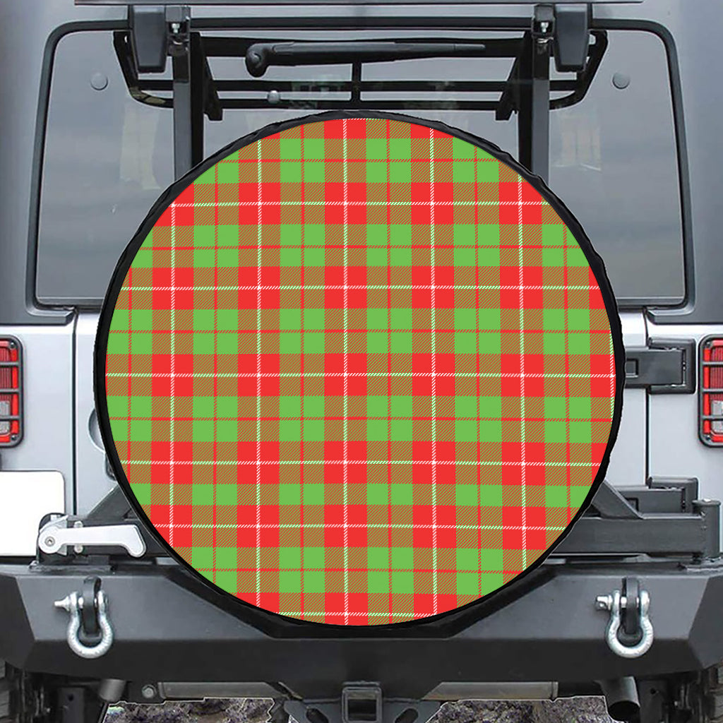 Xmas Plaid Pattern Print Tire Cover