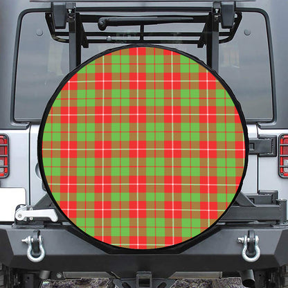 Xmas Plaid Pattern Print Tire Cover