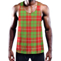 Xmas Plaid Pattern Print Men's Workout Tank Top