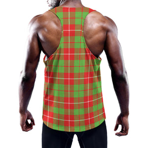 Xmas Plaid Pattern Print Training Tank Top