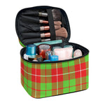Xmas Plaid Pattern Print Travel Makeup Bag