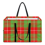 Xmas Plaid Pattern Print Utility Tote Bag