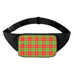 Xmas Plaid Pattern Print Waist Bag
