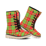 Xmas Plaid Pattern Print Winter Boots