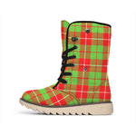Xmas Plaid Pattern Print Winter Boots