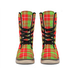 Xmas Plaid Pattern Print Winter Boots