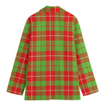 Xmas Plaid Pattern Print Women's Blazer