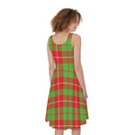 Xmas Plaid Pattern Print Women's Sleeveless Dress