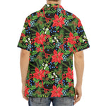 Xmas Poinsettia Pattern Print Aloha Shirt