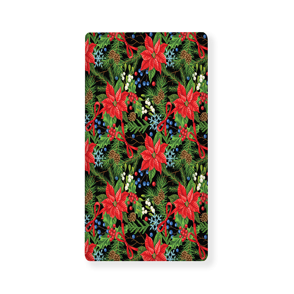 Xmas Poinsettia Pattern Print Baby Crib Sheet