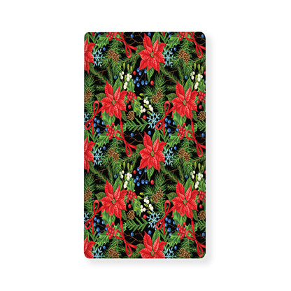 Xmas Poinsettia Pattern Print Baby Crib Sheet