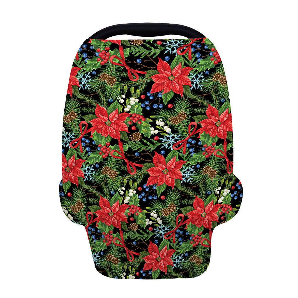 Xmas Poinsettia Pattern Print Baby Seat Cover