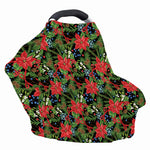 Xmas Poinsettia Pattern Print Baby Seat Cover