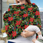 Xmas Poinsettia Pattern Print Baby Seat Cover