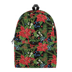 Xmas Poinsettia Pattern Print Backpack