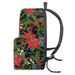 Xmas Poinsettia Pattern Print Backpack