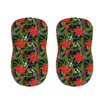 Xmas Poinsettia Pattern Print Bar Stool Covers